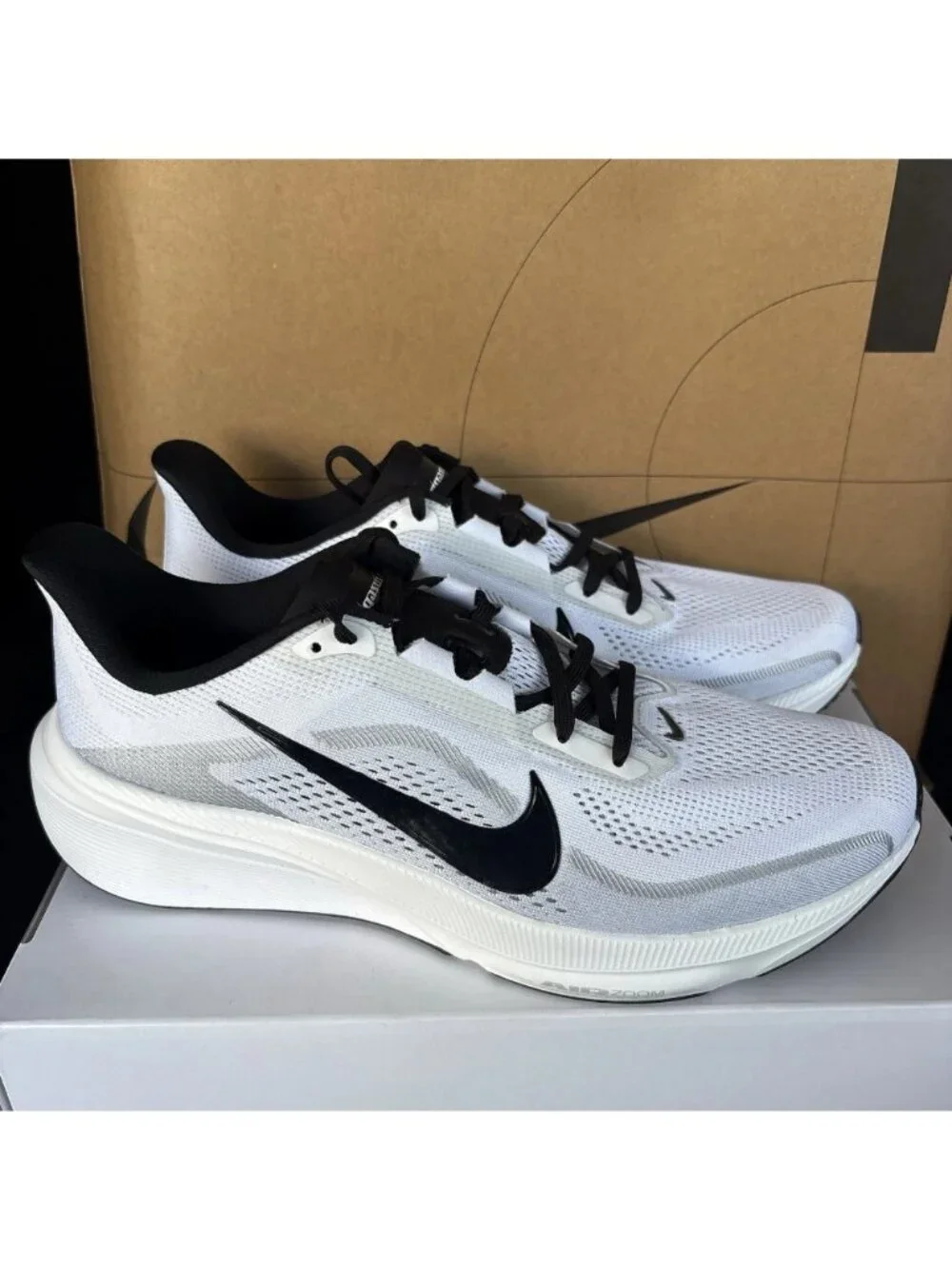 NEW Nike Pegasus 42 By You IQ8029-900 Black White- Men Size 12
